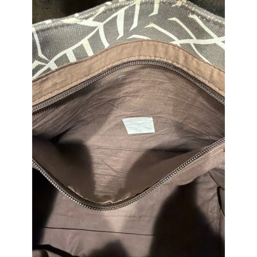 Tory Burch Tote Bag Purse Shoulder Bag Brown Jungle Print Canvas
